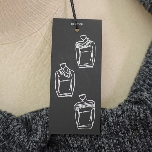 NEW‎ Express One Eleven Gray Knit Medium Cowl Scoop Neck Sweater Rayon Polyester - Picture 4 of 10
